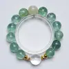 Uva Verde CristalNatural Cristal Fluorita Verde Cristal Blanco Pulsera para Mujeres, Pulsera de Regalo Versátil al por Mayor