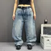 Nuevos jeans de pierna recta para hombre y mujer con estampado de diamantes, con diseño de cielo estrellado y deslumbrantes adornos de pedrería, estilo callejero hip-hop, pantalones de pierna ancha