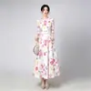 Vestido de Noche Transfronterizo Europeo y Americano con Estampado Floral y Dobladillo Amplio, Ropa de Alta Gama para Madres, Vestido para Banquetes de Boda, Adecuado para el Uso Diario y Fiestas