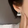 Aretes de Zirconia Microincrustada de Aguja Plateada para Mujer, Exquisitos y de Alta Gama, Simples y Elegantes, Aretes Versátiles