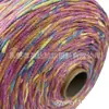 Hilo de encaje con purpurina en degradado morado de taro, hilo de ganchillo brillante iridiscente vintage, algodón hueco con purpurina en degradado de pintura al óleo al por mayor