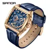 Reloj de Cuarzo para Hombre de Moda Popular Transmisión en Vivo Marca Sanda Casual y Versátil Tres Ojos Seis Agujas Luminoso Resistente al Agua Reloj para Hombre