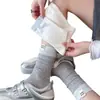 Calcetines Nuevos de Estilo Miu para Niñas Primavera y Verano, de Caña Media con Lazo de Encaje y Parche de Corazón, Delgados, Transpirables, Holgados