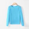 26 Nuevo Estilo de Principios de Otoño Seda de Morera Cachemira Puyuan Alta Gama Minimalista Camiseta Básica Cuello Redondo Color Sólido Estilo Coreano Dopamina