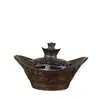 Colección Antigua Antigua Dinastía Qing Estufa Antigua de Cobre con Ocho Trigramas Quemador de Incienso de Ocho Trigramas Hogar Interior Estufa de Lingote Sándalo Ceremonia del Té