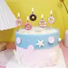 Vela de Cumpleaños Popular de Dibujos Animados Popular Sombrero de Fiesta de Nube Oso Donut Cara Sonriente Decoración de Pastel para Niños