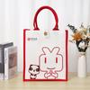Publicidad bolsa de lino bolso de compras artístico DIY buenos productos venta al por mayor bolsa de yute de lino tridimensional impresión de logotipo