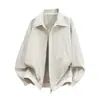 Jaqueta Simples Americana Primavera Outono Masculina Lapela Jaqueta de Trabalho Tendência Casual Versátil Top Jaqueta Cardigan Masculina