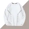 Moletom masculino de gola redonda e manga longa para primavera e outono, top casual de corte solto, peça versátil para o guarda-roupa masculino