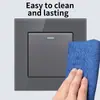 Painel de tomada de parede USB com interruptor de luz de vidro temperado cinza, padrão britânico 13A de Hong Kong