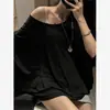 Camiseta de Protección Solar Relajada con Mangas Murciélago para Mujer, Nuevo Estilo Primavera 2026, Diseño Hombros Descubiertos, Top Casual de Manga Larga
