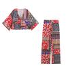 Comercio Exterior Ropa de Mujer 2025 Verano Moda Europea y Americana Camisa Estampada con Retazos Holgada + Conjunto de Pantalones Mujer B482392/3