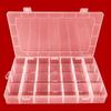 Caja de almacenamiento rectangular de 28 rejillas, desmontable, multirejilla, caja de clasificación de rompecabezas, caja de plástico transparente con parches para uñas