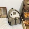 Nueva Bolsa de Hombro Portátil de Estilo Estudiantil de Gran Capacidad Estilo Coreano Estilo Bosque Personalidad Versátil Color Sólido Mochila Moderna