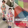 Suministro en stock vestido de algodón a cuadros moda abrigo pantalones ropa para niños hilo para muñecas teñido de hilo tela vintage