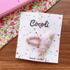 Chegada Nova de Primavera Fio Animal Grampo de Cabelo Fio Rosa Cabeça de Gato Corda Menina Pássaro Fofo BB Clip Lateral
