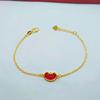 Pulsera de lingote de gemas bañada en oro y latón, joyería de oro de imitación galvanizado, suministro de mercado nocturno, conjunto de dos piezas de pulseras para mujer