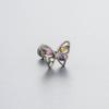 Henson Butterfly Acero Titanio Uña Hueso Oreja Color Circonita Amor Flor Tornillo Uña Oreja Sentido Avanzado Aretes Nicho