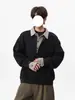 Sudadera Gruesa con Retazos de Cuadros Americanos Falsa de Dos Piezas para Hombre y Mujer Otoño Invierno Nuevo Estilo Marca de Moda Diseño Retro Versátil Top