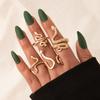 Comercio Exterior Europeo y Americano Anillo Retro con Patrón de Serpiente para Hombres Frescos y Atractivos Conjunto de Anillos Exagerados con Forma de Serpiente Animal Estilo Punk