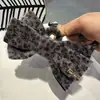 2025 Presilha de Cabelo Meio Rabo com Laço Estampa Leopardo Profundo Altura 11cm Acessório de Cabelo Estilo Coreano para Mulheres