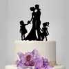 Cartão de Bolo de Casamento Acrílico Vintage para Noivos Abraçando Cartão de Bolo para Meninas Padrão Topper de Bolo