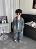7057 traje de mezclilla para niños primavera y otoño 2025 nuevo coreano infantil fresco guapo callejero tres piezas ropa de bebé