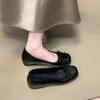 Zapatos de Salón Rojos con Lazo Lan Gui Estilo Francés para Mujer Modelo Nuevo Primavera 2026 Planos con Tacón Oculto Zapatos de Abuela