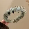 Faixa de cabelo de pelúcia para mulheres, faixa de cabelo para lavar o rosto, novo estilo outono/inverno com dentes antiderrapantes, topo alto, acessório de cabelo moderno e de alta qualidade