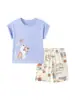 En Stock Little Maven Conjunto de Verano Lindo y Dulce para Niñas Dibujos Animados de Gato Europeos y Americanos Conjunto de Dos Piezas para Niños