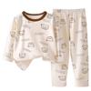 Conjunto de Roupa Íntima Infantil Outono e Inverno Bebê Lycra Algodão Roupas de Outono e Calça Comprida para Meninos e Meninas Roupa de Baixo Pijama Roupa de Casa Roupa Infantil