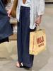 Pantalones de Abuela Cómodos de Algodón y Lino para Verano Tencel Perezosos Versátiles Mezclilla Cintura Elástica Cordón Holgados Adelgazantes de Pierna Ancha