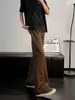 Jeans de algodón puro estilo retro americano para hombre, pantalones de trabajo de corte angulado ajustados de alta calle para otoño, pantalones acampanados de alta gama para estilizar