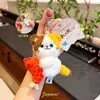 Colgante de Peluche Mini Gato Original Jinnew en Posición Acostada, Llavero de Bolso Lindo Regalo Pequeño al por Mayor