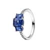Anillo de Estrella Serie Navideña Cobre Blanco Panjia S925 Anillo Azul Moda Simple Accesorios de Joyería DIY