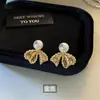Pendientes de Encaje de Plata S999 con Lazo y Perlas para Mujer, Pendientes de Lujo Ligero de Gama Alta, Pendientes de Diseño Muy Bonitos y Elegantes