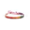 Suministro de Comercio Electrónico Transfronterizo Amazon Cuerda de Algodón con Cera Colorida Pulsera de Muñeca Tejida a Mano Pulsera de Cola de Pez de Dos Colores
