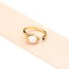 Anillo de perla natural para mujer, sencillo y elegante, abierto, chapado en oro, bicolor, ajustable, con diseño de nube de sol.