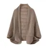 Xale de Tricô 100% Lã Feminino 26 Outono/Inverno Novo Estilo Xale Vazado Peça de Roupa Externa para Qipao Cardigan Sem Botões Manto