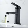Grifo de Agua Fría y Caliente para Lavabo Estilo Comercio Exterior para Encimera de Baño, Grifo Cuadrado de Agujero Único de Ingeniería