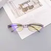 Óculos Cat-Eye Novos de 2026 com um Estilo Tecnológico Futurista Único, Armação Fina de Metal Estilosa, Óculos da Moda Sem Grau