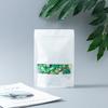 Bolsa de papel kraft autoportante, autosellada y con ventana blanca para envasar alimentos con un sellado fuerte, ideal para subenvases de té y frutas secas.