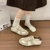 Zapatillas de entrenamiento alemanas para mujer 2026 patchwork retro suela blanda cómodas planas con cordones versátiles transpirables ligeras zapatos de moda coreana