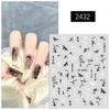 Novo estilo chinês bambu manicure moda nacional tinta adesivo unhas preto e branco texto estilo antigo rosa adesivo unhas