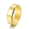 Pulsera de acero de titanio de 8 mm de ancho, giratoria, lisa, anillo antiestrés para novio, joyería para hombre con grabado láser ins