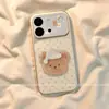 Adecuado para fundas de teléfono móvil vivo S60 y vivo S50, cubierta protectora anti-caídas creativa de alta gama con diseño de oso y gorro de dormir de lunares