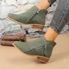 Estilo europeu e americano, plus size, moda feminina transfronteiriça, coleção versátil de outono/inverno 2026, botas curtas com bico fino e zíperes duplos