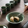 Taza de Té Yue Kiln Celadón Ercai con Tapa, Taza de Té Individual, Tazón de Té Individual con Tapa, Tazón de Té Portátil Pequeño Doméstico Color Ciruela Verde