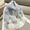 Cachecol Bordado Outono e Inverno Estilo Coreano Feminino Versátil Moda Bordada Cachecol Fino Quente Misturado Cachecol/Xale para Mãe