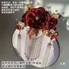 Boda Boda Novia Envoltura Material de Flor Papel de Regalo Tarjeta Patrón de Traje Molde de Papel Corona de Pelo Presionar Ramillete Grupo Abanico Feliz